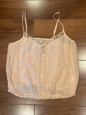 AMERICAN EAGLE Pale Pink Lace-Trim Camisole